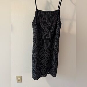 Lulus True Desire Black Sparkly Tie-back Bodycon Mini Dress - Size M